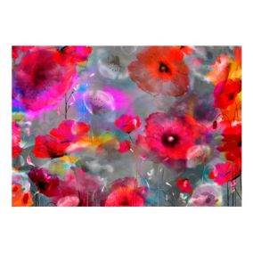 Papier peint intissé panoramique fleurs painted poppies 200x140 cm