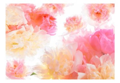 Papier peint intissé panoramique fleurs pastel peonies 400x280 cm