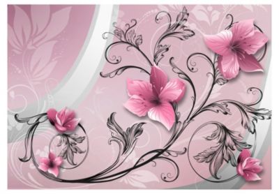 Papier peint intissé panoramique fleurs signs of happiness 200x140 cm