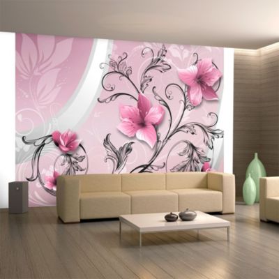 Papier peint intissé panoramique fleurs signs of happiness 200x140 cm