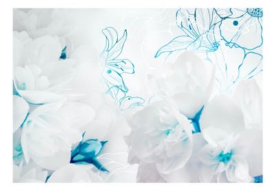 Papier peint intissé panoramique fleurs softness of down 350x245 cm