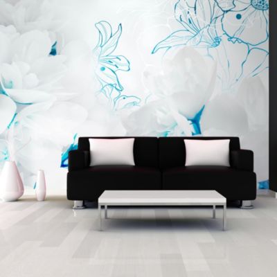 Papier peint intissé panoramique fleurs softness of down 350x245 cm