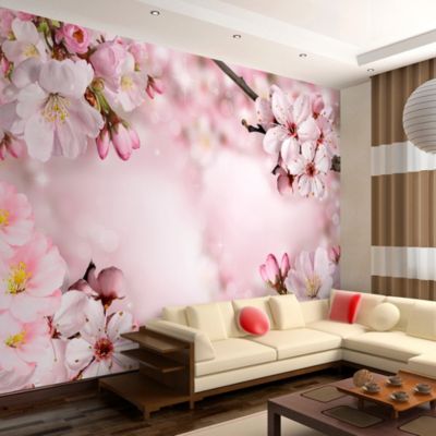 Papier peint intissé panoramique fleurs spring cherry blossom 150x105 cm