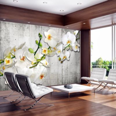 Papier peint intissé panoramique fleurs with saffron accent 100x70 cm