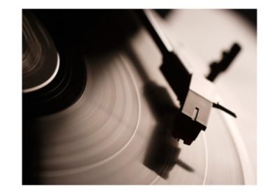 Papier peint intissé panoramique hobby gramophone et disque vinyle 400x309 cm