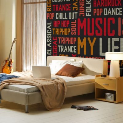 Papier peint intissé panoramique hobby music is my life 250x193 cm