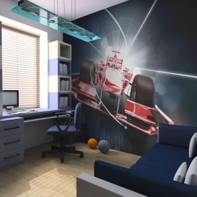 Papier peint intissé panoramique hobby vitesse et dynamique f1 - formule 1 200x154 cm