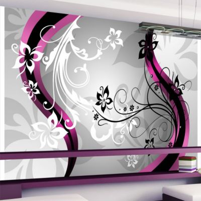 Papier peint intissé panoramique mosaïque florale 100x70 cm