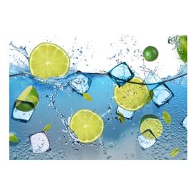 Papier peint intissé panoramique motifs de cuisine refreshing lemonade 100x70 cm