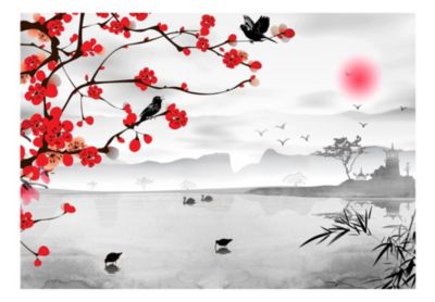 Papier peint intissé panoramique orient japanese garden 400x280 cm
