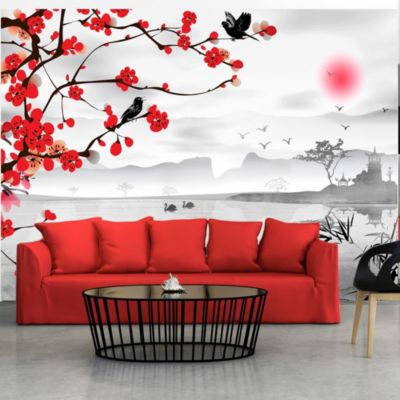 Papier peint intissé panoramique orient japanese garden 400x280 cm