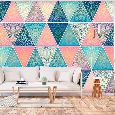 Papier peint intissé panoramique oriental triangles 350x245 cm