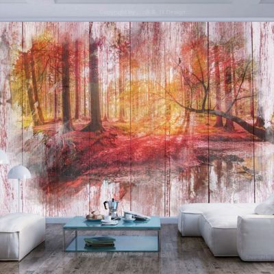 Papier peint intissé panoramique paysage autumnal forest 400x280 cm
