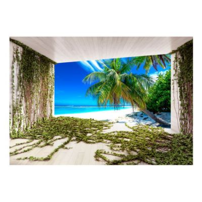 Papier peint intissé panoramique paysage beach and ivy 100x70 cm
