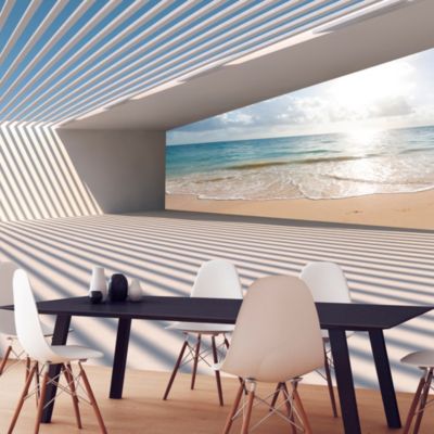 Papier peint intissé panoramique paysage city beach 400x280 cm