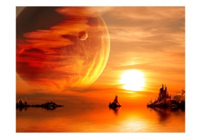 Papier peint intissé panoramique paysage fantasy sunset 300x231 cm