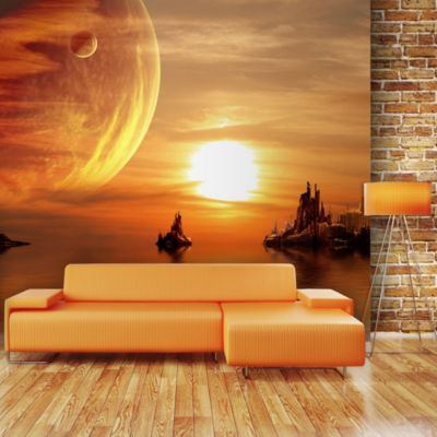 Papier peint intissé panoramique paysage fantasy sunset 300x231 cm