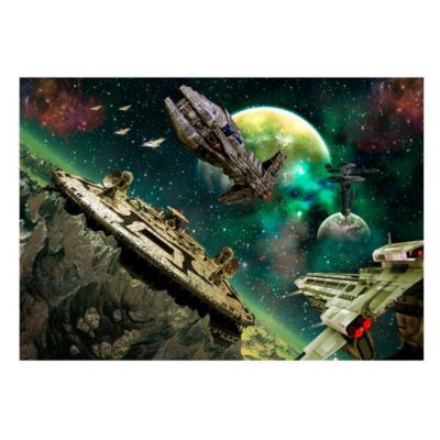 Papier peint intissé panoramique paysage flotte spatiale 400x280 cm