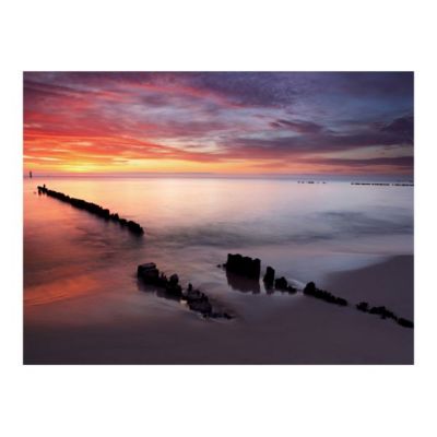 Papier peint intissé panoramique paysage lever du soleil sur la mer baltique 250x193 cm
