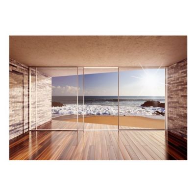 Papier peint intissé panoramique paysage meeting at the sea 150x105 cm