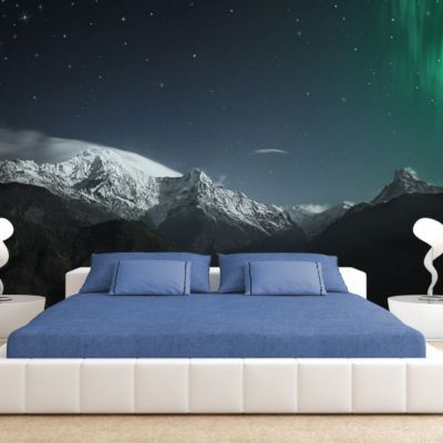 Papier peint intissé panoramique paysage northern lights 250x175 cm
