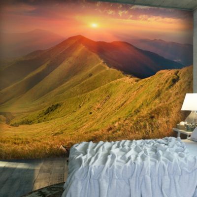 Papier peint intissé panoramique paysage paysage d'automne, carpates 350x270 cm