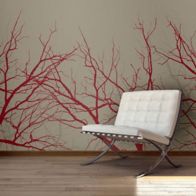 Papier peint intissé panoramique paysage red-hot branches 400x309 cm