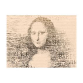 Papier peint intissé panoramique personnes mona lisa : portrait en lettres 300x231 cm