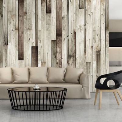 Papier peint intissé panoramique plancher en bois 300x210 cm