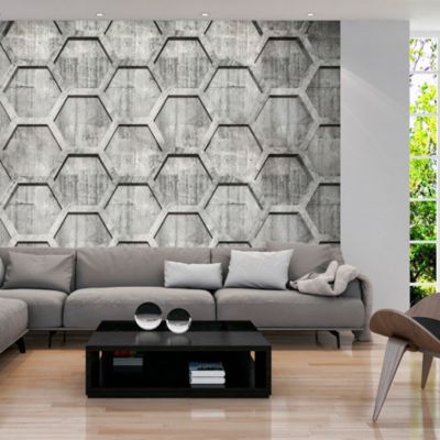 Papier peint intissé panoramique platinum cubes 400x280 cm