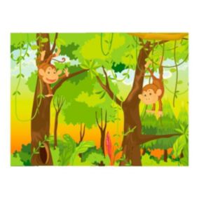 Papier peint intissé panoramique pour enfants jungle - singes 400x309 cm