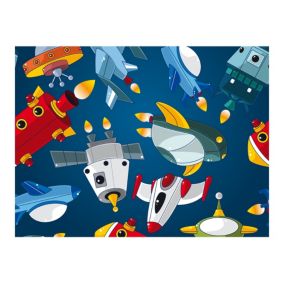 Papier peint intissé panoramique pour enfants véhicules spatiaux 300x231 cm