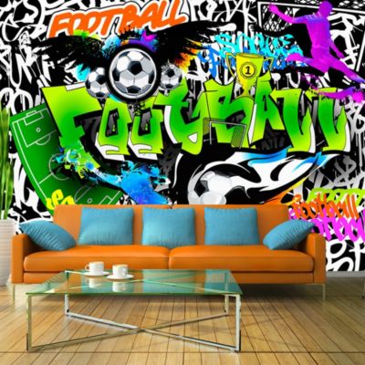 Papier peint intissé panoramique street art football graffiti 350x245 cm