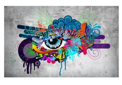Papier peint intissé panoramique street art graffiti eye 350x245 cm