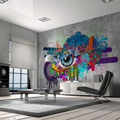 Papier peint intissé panoramique street art graffiti eye 350x245 cm