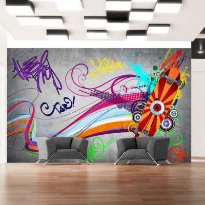 Papier peint intissé panoramique street art skateboard 400x280 cm