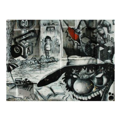 Papier peint intissé panoramique street art street art graffiti 350x270 cm