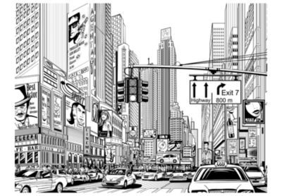 Papier peint intissé panoramique ville et architecture dans les rues de new york 350x270 cm