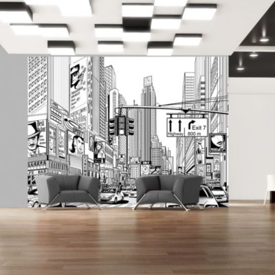 Papier peint intissé panoramique ville et architecture dans les rues de new york 350x270 cm