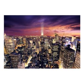 Papier peint intissé panoramique ville et architecture evening in new york city 400x280 cm