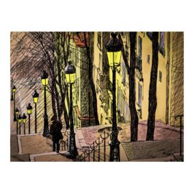 Papier peint intissé panoramique ville et architecture lonely walk through montmartre 400x309 cm