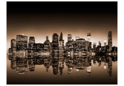 Papier peint intissé panoramique ville et architecture new york - sépia 350x270 cm