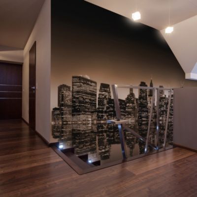 Papier peint intissé panoramique ville et architecture new york - sépia 350x270 cm