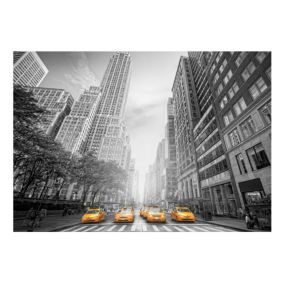 Papier peint intissé panoramique ville et architecture new york - yellow taxis 100x70 cm