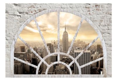 Papier peint intissé panoramique ville et architecture ny - ville à l'aube 250x175 cm