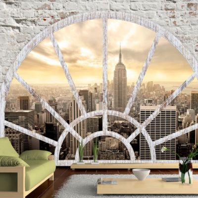 Papier peint intissé panoramique ville et architecture ny - ville à l'aube 250x175 cm