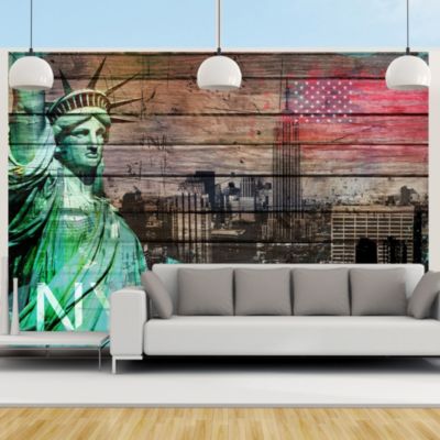 Papier peint intissé panoramique ville et architecture nyc symbols 100x70 cm