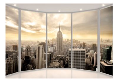 Papier peint intissé panoramique ville et architecture sunny morning in new york city 400x280 cm