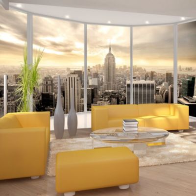 Papier peint intissé panoramique ville et architecture sunny morning in new york city 400x280 cm