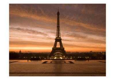 Papier peint intissé panoramique ville et architecture tour eiffel à l'aube 200x154 cm